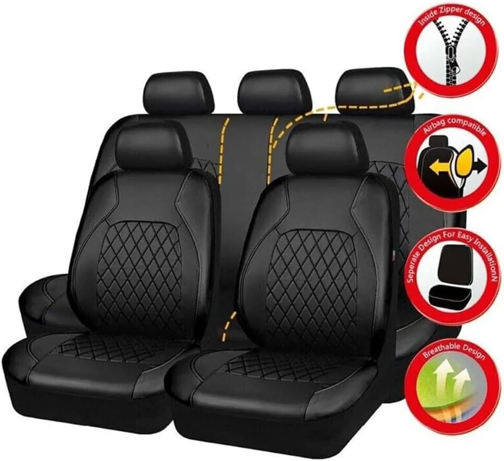 Car Seat Cover Sets for Holden Statesman,Front Rear Covers Protector Waterproof Breathable Comfortable Full Surround Kit Airbag Compatible Accessories,Grey