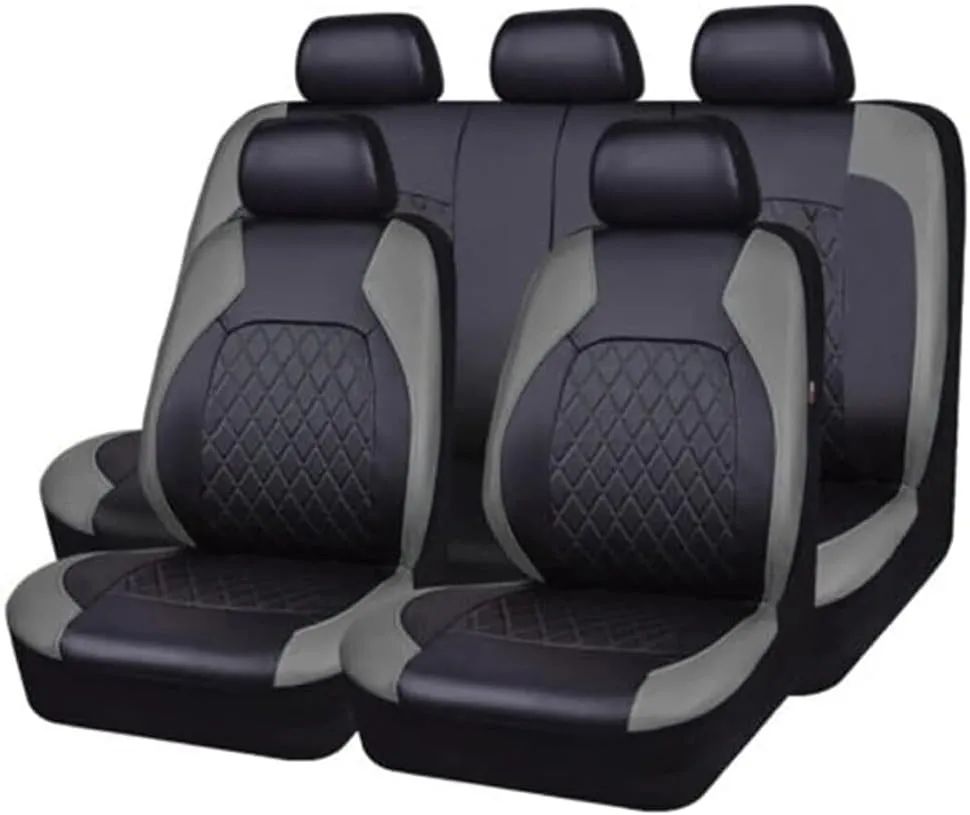 Car Seat Cover Sets for Holden Statesman,Front Rear Covers Protector Waterproof Breathable Comfortable Full Surround Kit Airbag Compatible Accessories,Grey