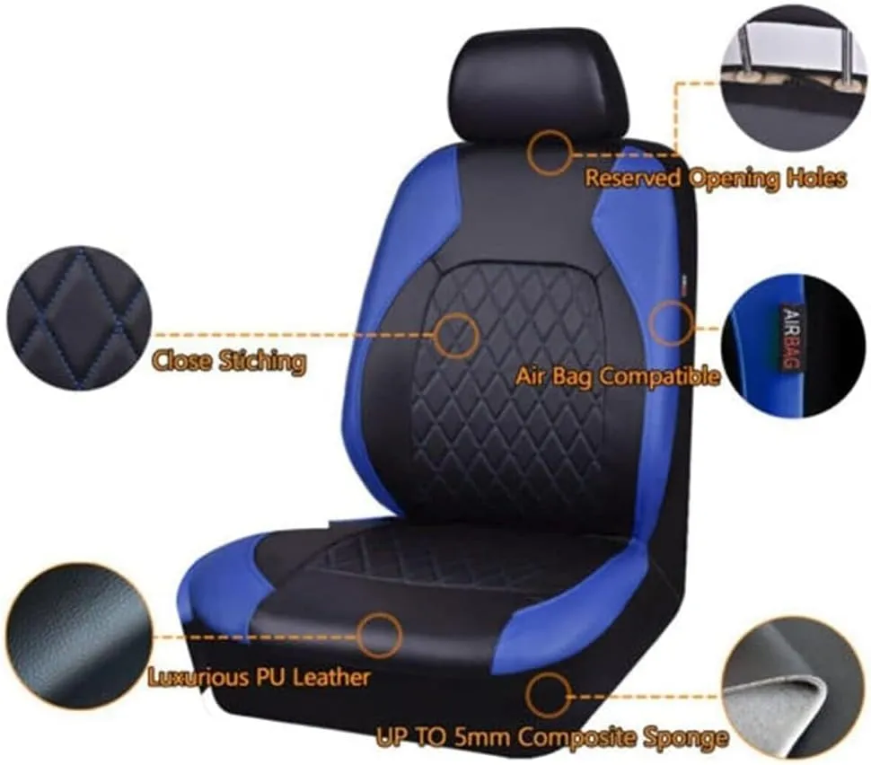 Car Seat Cover Sets for Holden Statesman,Front Rear Covers Protector Waterproof Breathable Comfortable Full Surround Kit Airbag Compatible Accessories,Grey