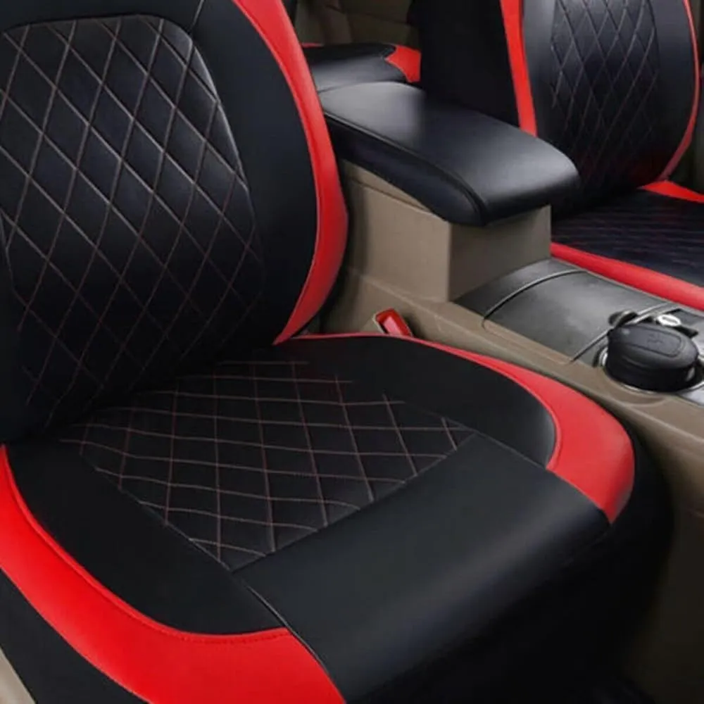 Car Seat Cover Sets for Holden Statesman,Front Rear Covers Protector Waterproof Breathable Comfortable Full Surround Kit Airbag Compatible Accessories,Red
