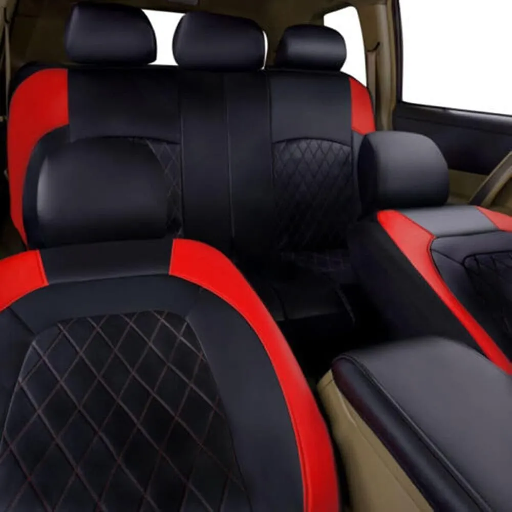 Car Seat Cover Sets for Holden Statesman,Front Rear Covers Protector Waterproof Breathable Comfortable Full Surround Kit Airbag Compatible Accessories,Red
