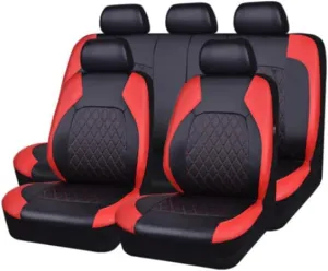 Car Seat Cover Sets for Holden Statesman,Front Rear Covers Protector Waterproof Breathable Comfortable Full Surround Kit Airbag Compatible Accessories,Red