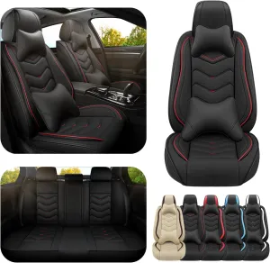 Car Seat Covers for Hyundai Genesis 2009-2016, Premium Nappa Leather Car Seat Cover, Stylish Sport Seat Covers， Automobile Seat Cover Sets.(Luxury 5 Seats/Black)