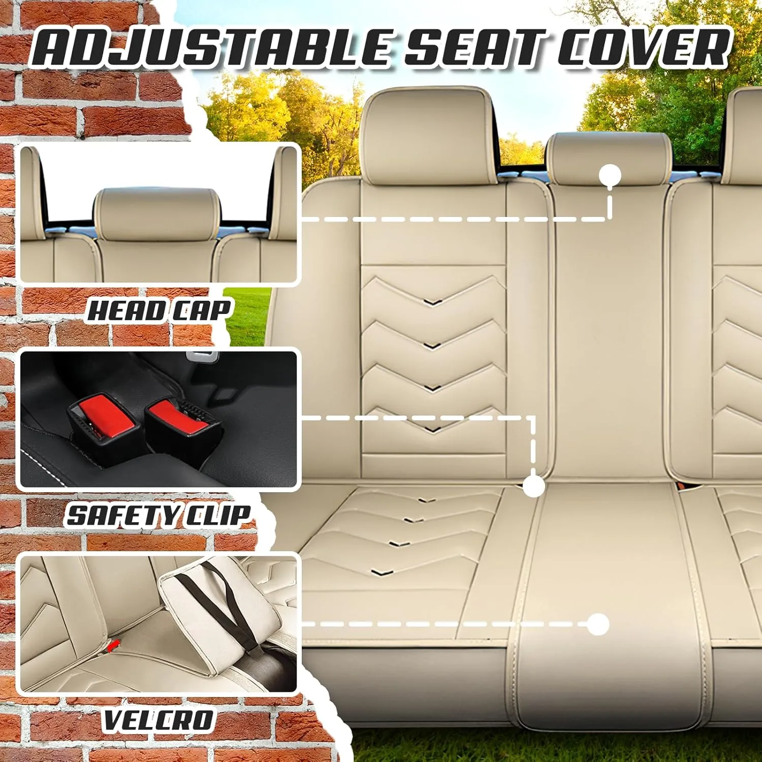 Car Seat Covers for Toyota RAV4 2000-2025, Premium Nappa Leather Car Seat Cover, Stylish Sport Seat Covers， Automobile Seat Cover Sets.(Luxury 5 Seats/Beige)