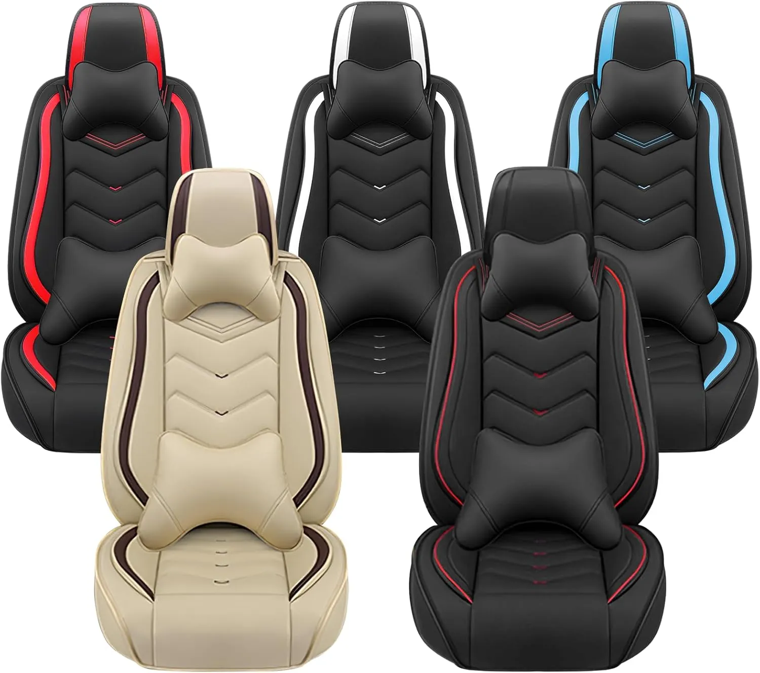 Car Seat Covers for Toyota RAV4 2000-2025, Premium Nappa Leather Car Seat Cover, Stylish Sport Seat Covers， Automobile Seat Cover Sets.(Luxury 5 Seats/Beige)