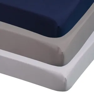 CaSaJa 3-Pack Fitted Crib Sheets Set for Baby Boys, Extra Soft Breathable 9" Deep Mattress Sheet for Standard Toddler Bed 28x52, Cozy Washable Microfiber Nursery Sheets, Navy/Charcoal Gray/Pale Grey