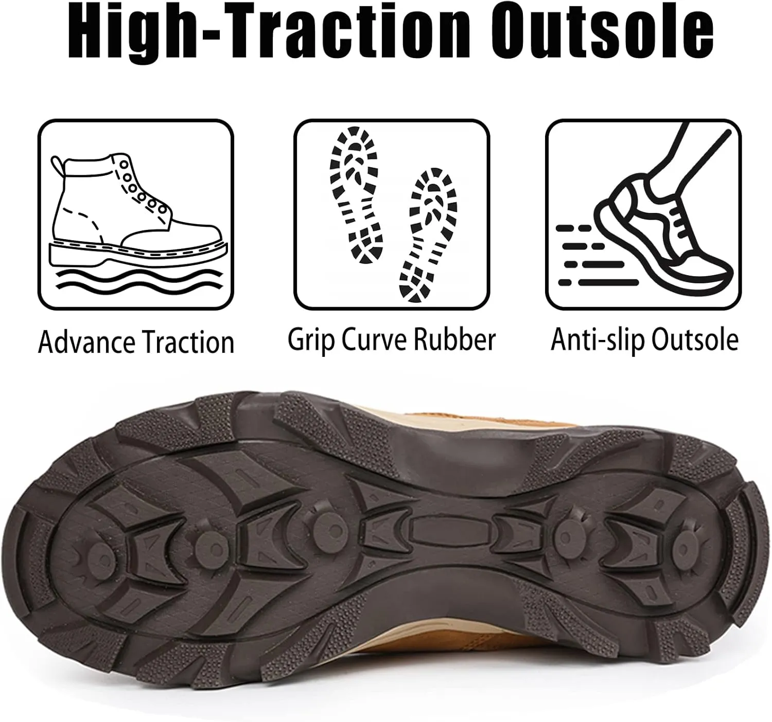 CC-Los Men's Hiking Shoes | Waterproof Work Shoes | Non-Slip & Comfortable Walking Size 7.5-14