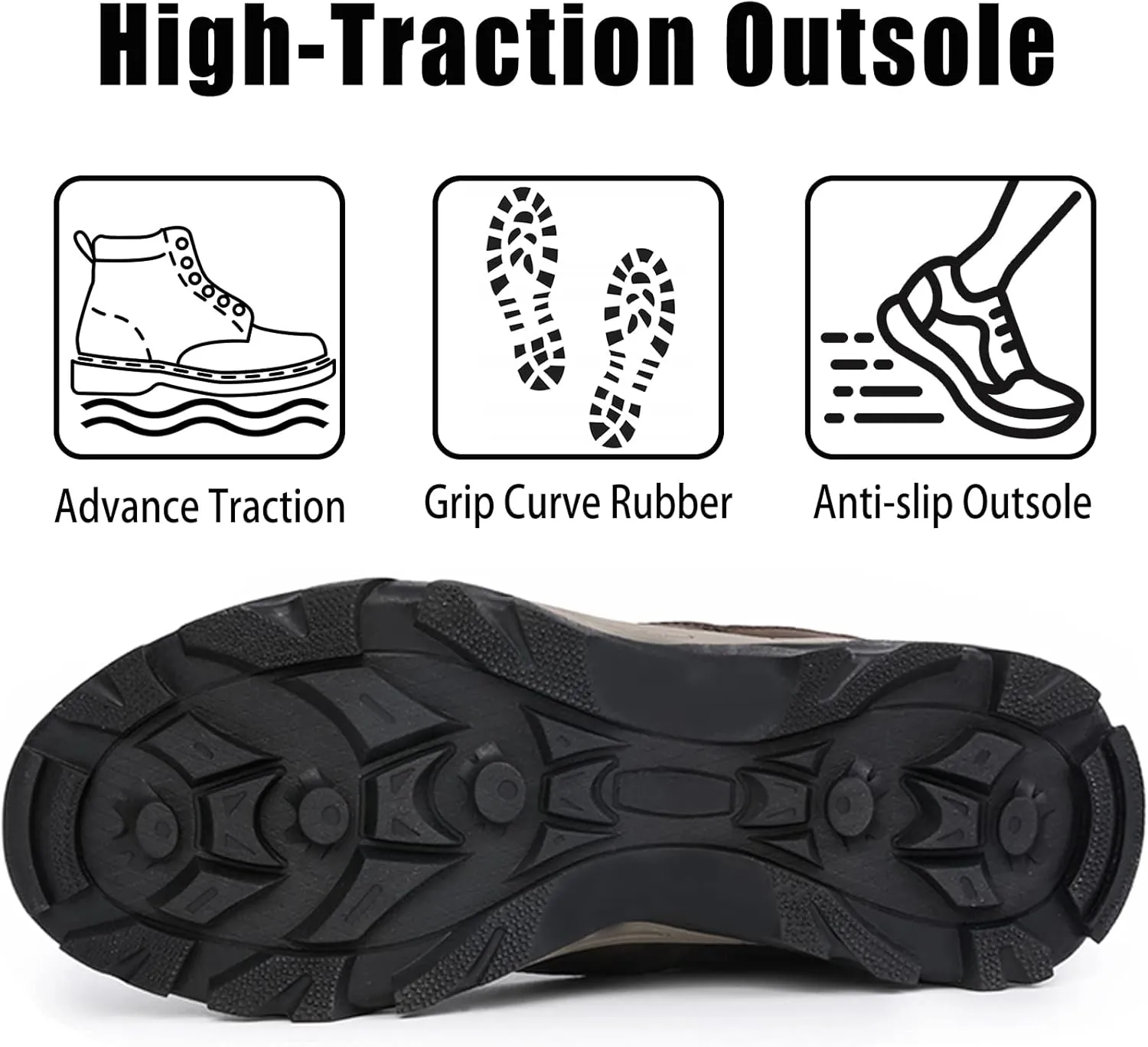 CC-Los Men's Hiking Shoes | Waterproof Work Shoes | Non-Slip & Comfortable Walking Size 7.5-14