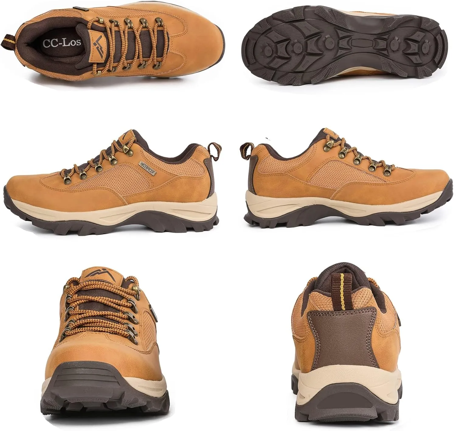 CC-Los Men's Hiking Shoes | Waterproof Work Shoes | Non-Slip & Comfortable Walking Size 7.5-14