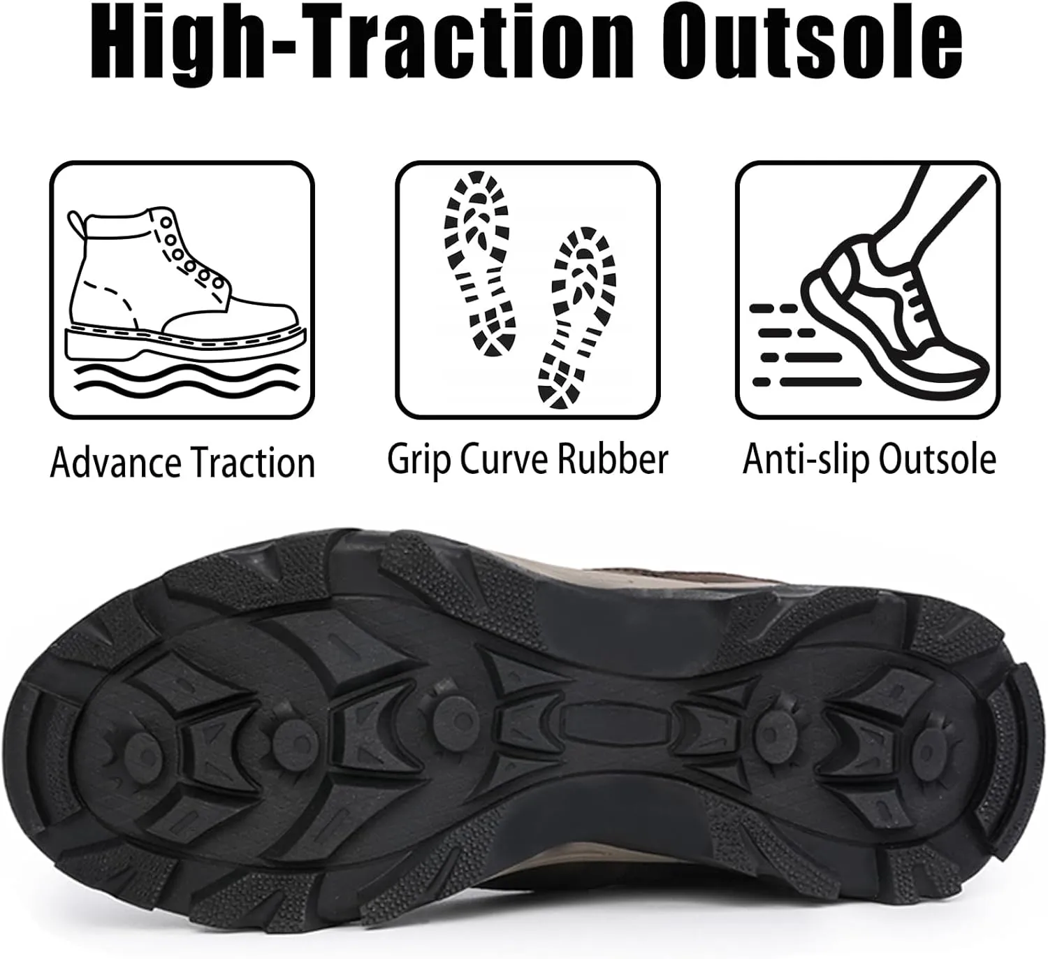 CC-Los Men's Hiking Shoes | Waterproof Work Shoes | Non-Slip & Comfortable Walking Size 7.5-14