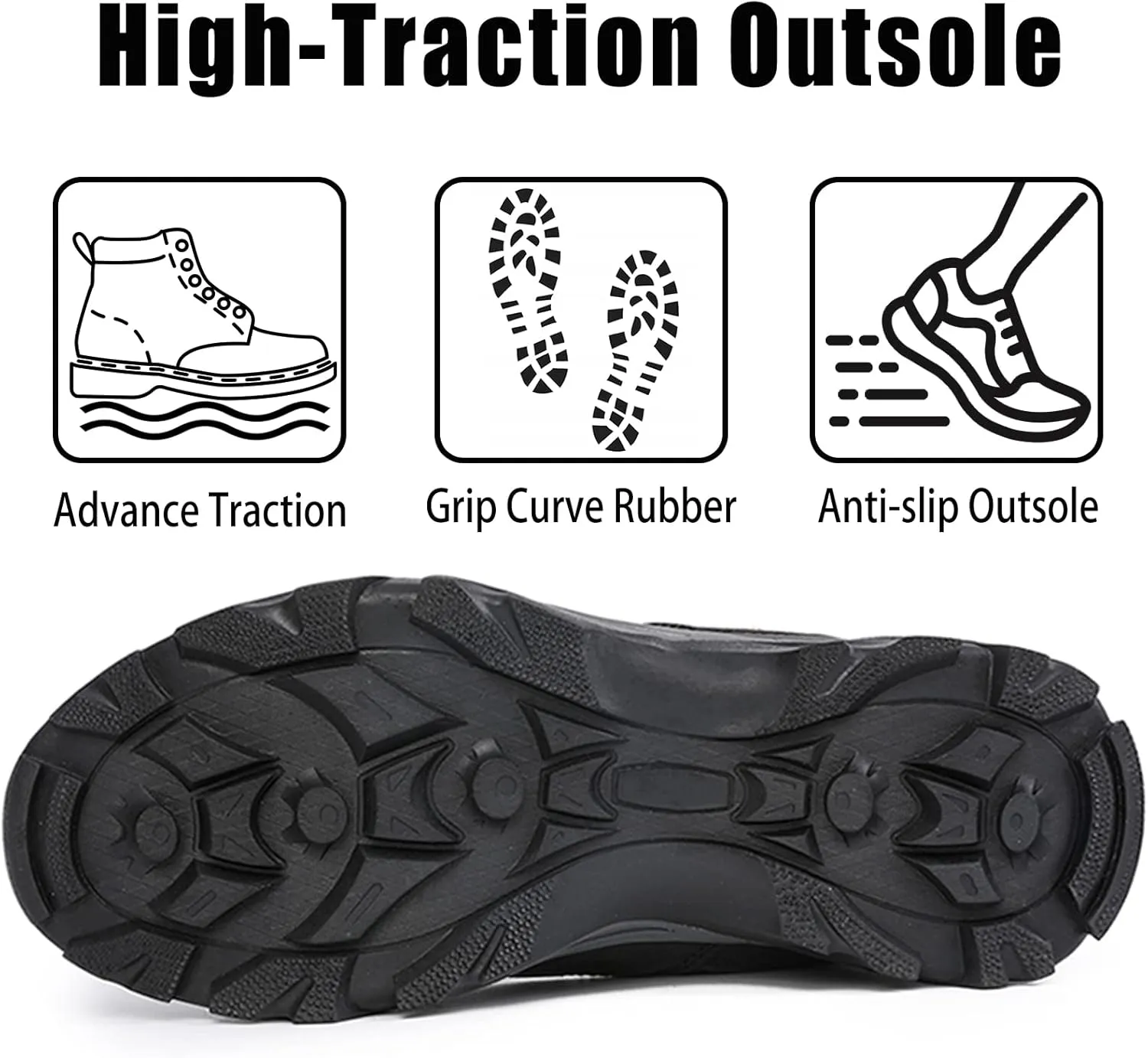 CC-Los Men's Hiking Shoes | Waterproof Work Shoes | Non-Slip & Comfortable Walking Size 7.5-14