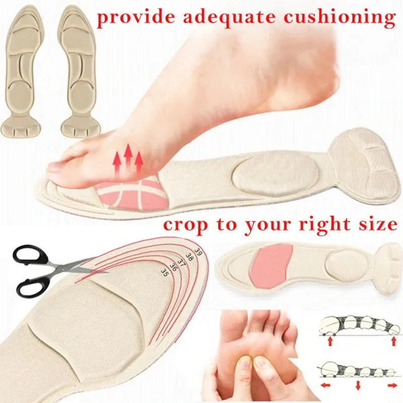 Champagne High-Heel Fashion Insoles for Women: 1 Pair of Comfortable and Breathable Inserts