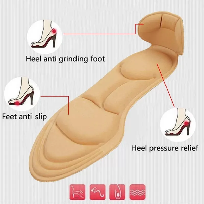 Champagne High-Heel Fashion Insoles for Women: 1 Pair of Comfortable and Breathable Inserts