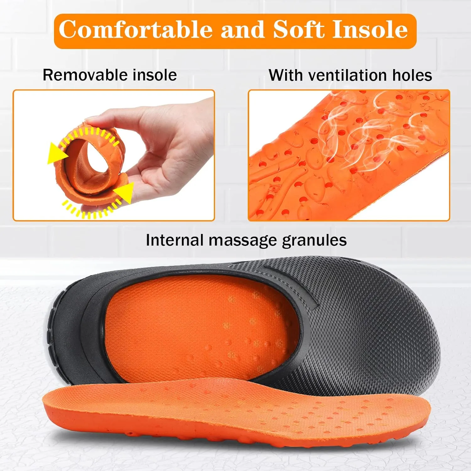Chef Shoes for Men Nonslip Water Proof Work Shoes Mens Clogs Comfortable Nursing Nurse Shoes for Gardener Men Indoor and Outdoor for Kitchen Office Seaside-Zapatos de Cocina para Hombres