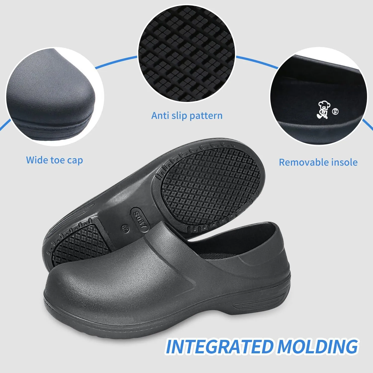 Chef Shoes for Men - Slip Resistant, Lightweight & Waterproof Zapatos de Chef for Women, Ideal Work Shoes for Kitchens