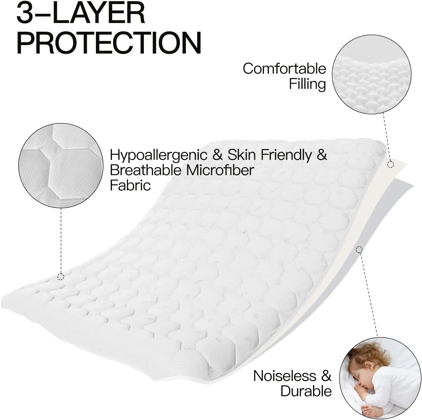 CHILLSUN Waterproof Mattress Protector Twin Fitted Sheet with Stretchable Pockets, Deep Sleep Noiseless Cooling Soft & Breathable Hypoallergenic Material, Extra Thick Mattresses Cover for Bed