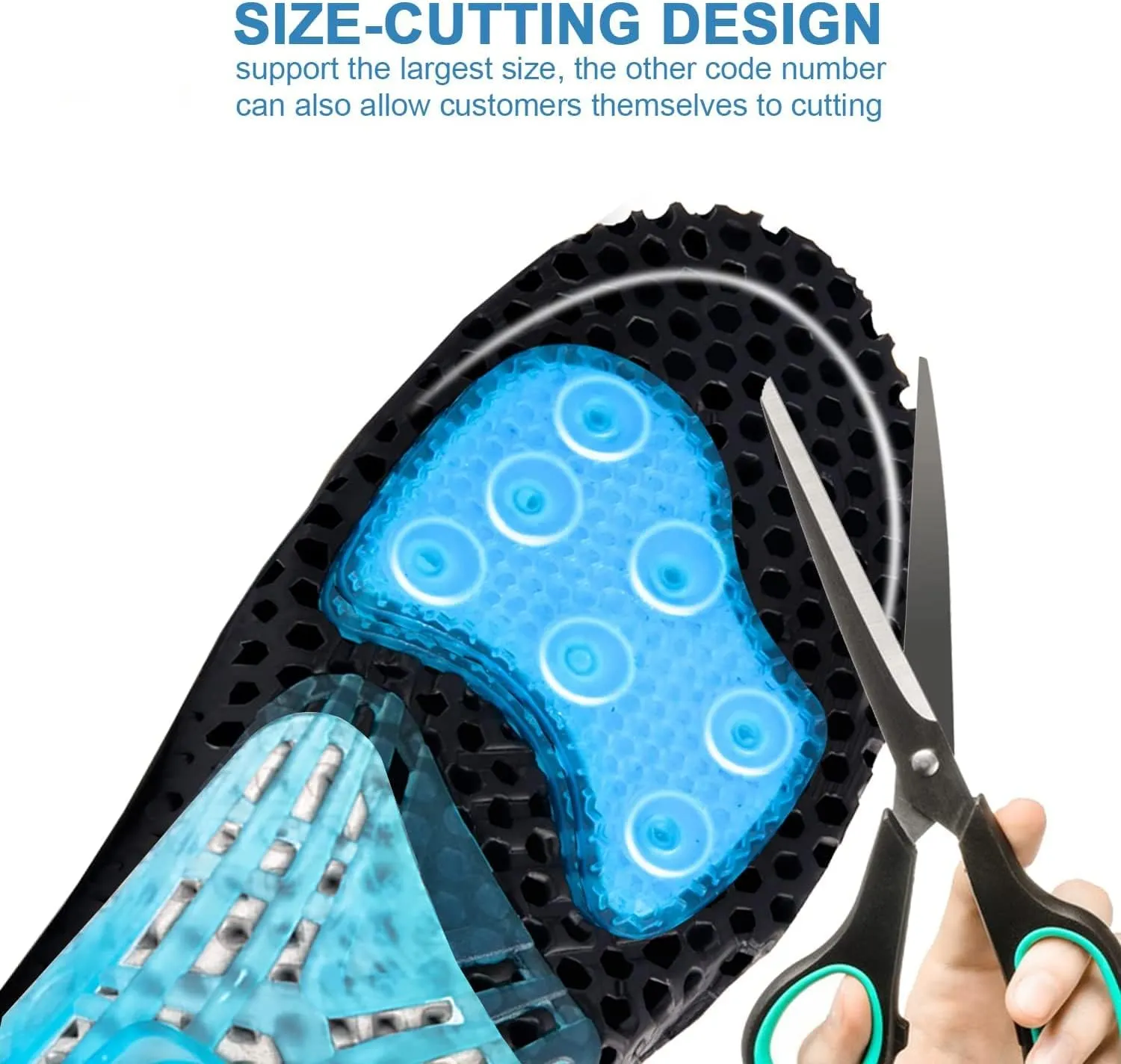 Cloud Soles for Men Women, Silica Gel Sport Shoe Insole, Spring Cushioning Shock Absorption Shoe Insert,Forefoot Enhances Massaging Insoles,Plantar Fasciitis Sports Insoles (Medium 8.5-10)