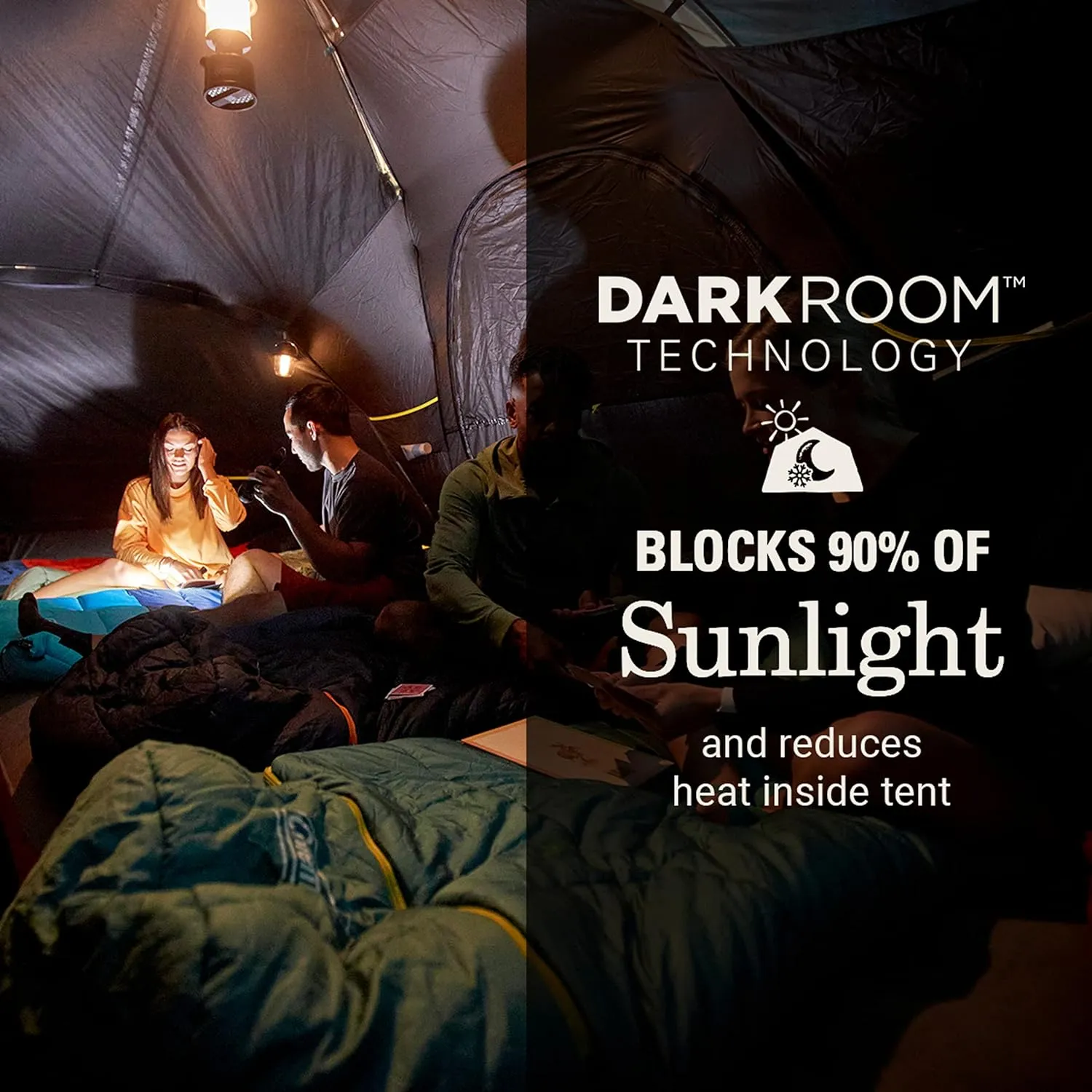 Coleman 4/6/8/10 Person Skydome Dark Room Tent with Rainfly, 5 Minute Setup, Blocks 90% of Sunlight, 20% More Headroom Than Traditional Tents