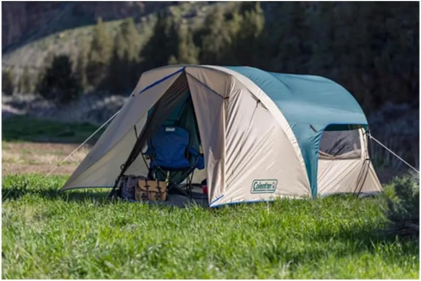 Coleman Cabin Camping Tent with Screened Porch 4/6 Person Weatherproof Tent with Enclosed Screened Porch Option Includes Rainfly Carry Bag Extra Storage and 10 Minute Setup