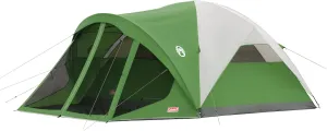 Coleman Evanston Tent with Screen Room, 6/8 Person Weatherproof Tent Sets Up in 15 Mins, Included Rainfly & Carry Bag, Made of PFAS-Free Materials