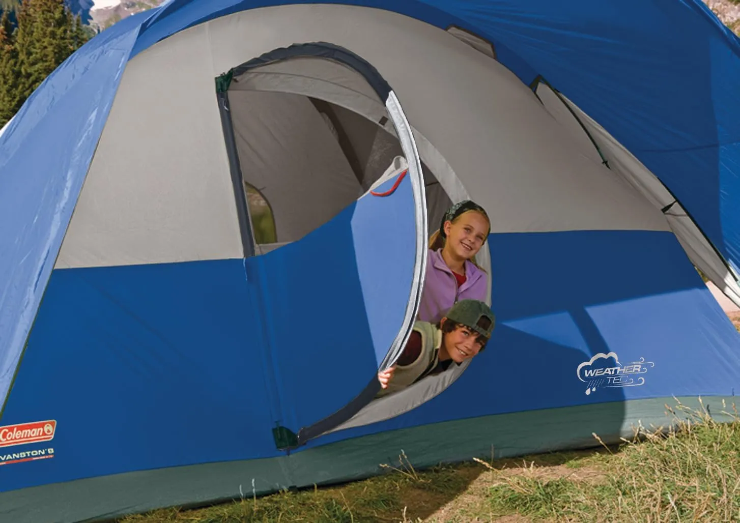 Coleman Montana 8-Person Family Tent with Rainfly, Weatherproof Family Tent Sets Up in 15 Mins, Fits Multiple Airbeds