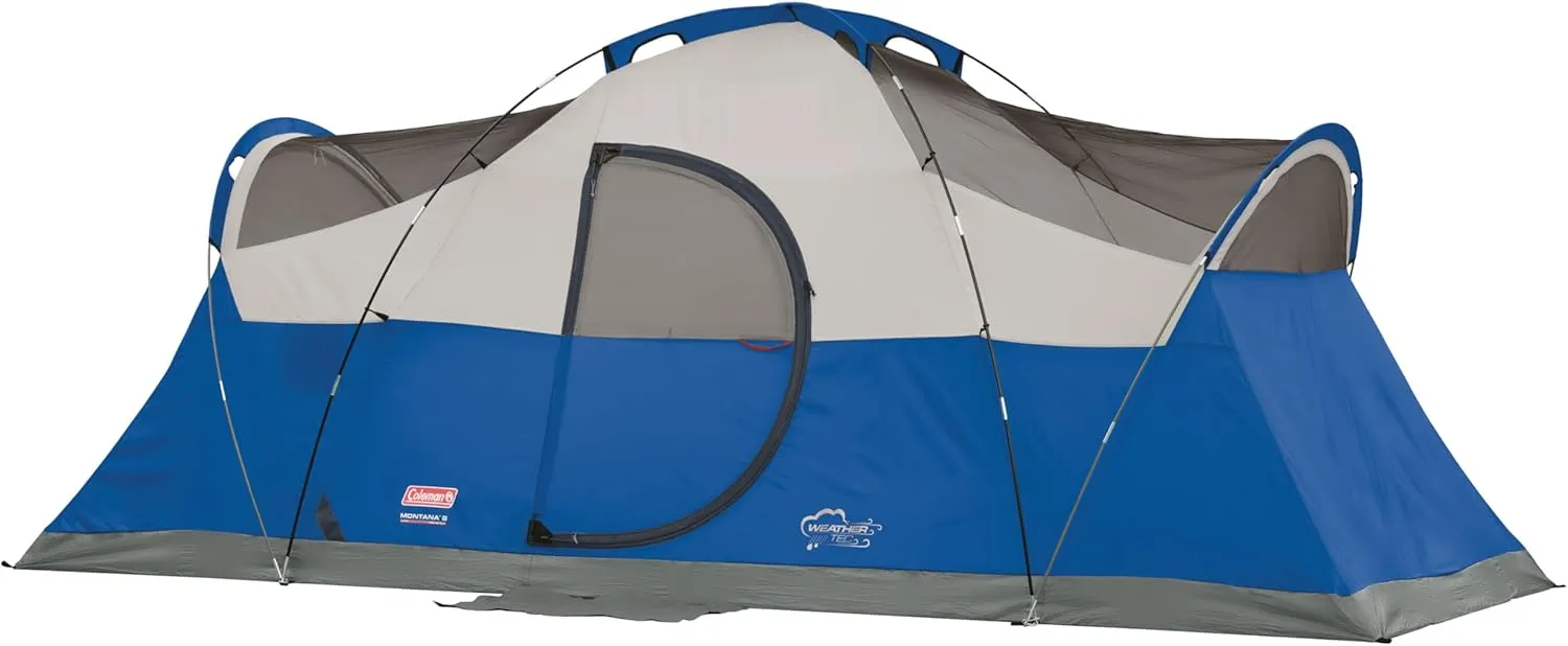 Coleman Montana 8-Person Family Tent with Rainfly, Weatherproof Family Tent Sets Up in 15 Mins, Fits Multiple Airbeds