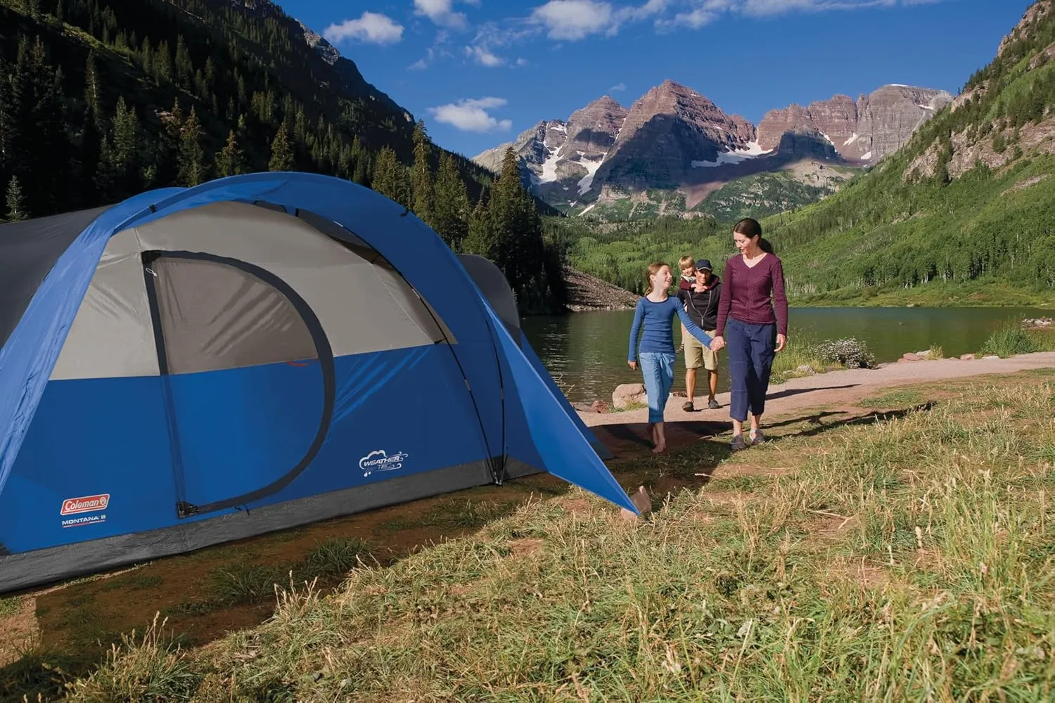 Coleman Montana 8-Person Family Tent with Rainfly, Weatherproof Family Tent Sets Up in 15 Mins, Fits Multiple Airbeds