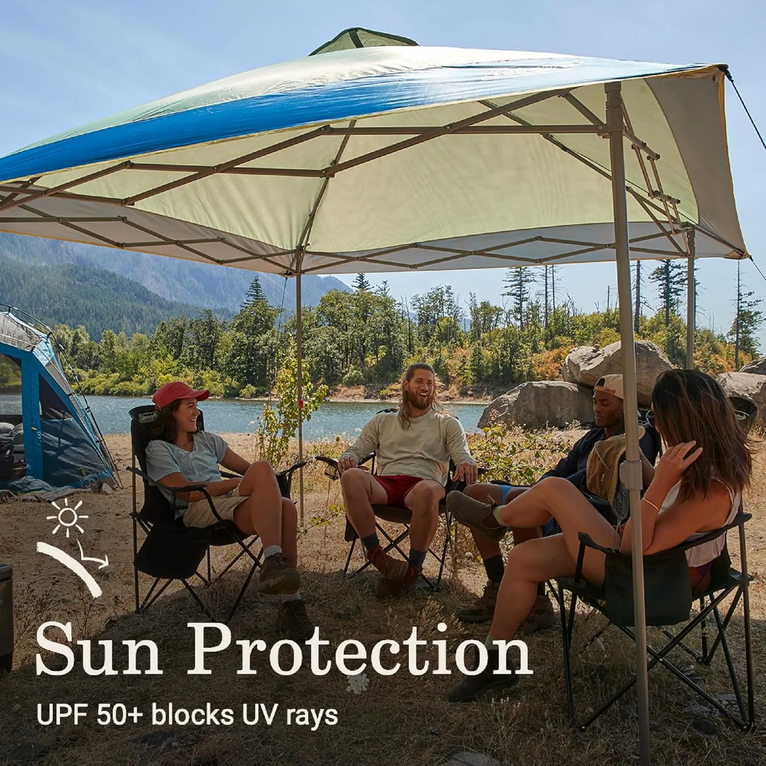Coleman Oasis Instant Pop-Up Canopy Tent with Side Wall Attachment 10x10ft/13x13ft Portable Shelter with One-Push Setup & Takedown Robust Frame with Wheeled Carry Bag