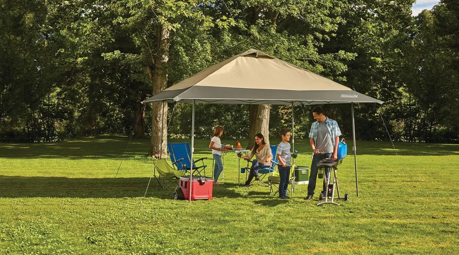 Coleman Oasis Instant Pop-Up Canopy Tent with Side Wall Attachment 10x10ft/13x13ft Portable Shelter with One-Push Setup & Takedown Robust Frame with Wheeled Carry Bag