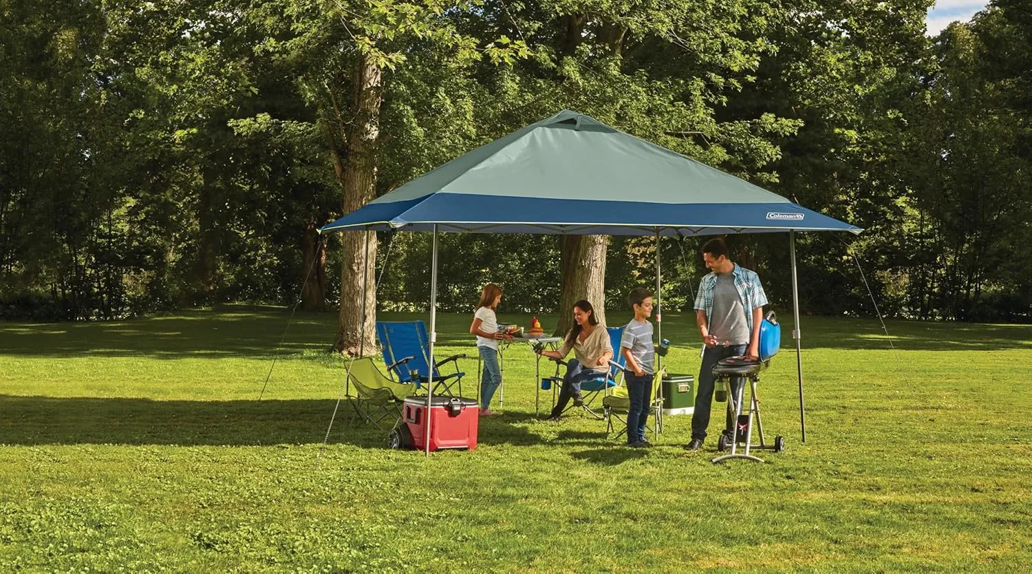 Coleman Oasis Instant Pop-Up Canopy Tent with Side Wall Attachment 10x10ft/13x13ft Portable Shelter with One-Push Setup & Takedown Robust Frame with Wheeled Carry Bag