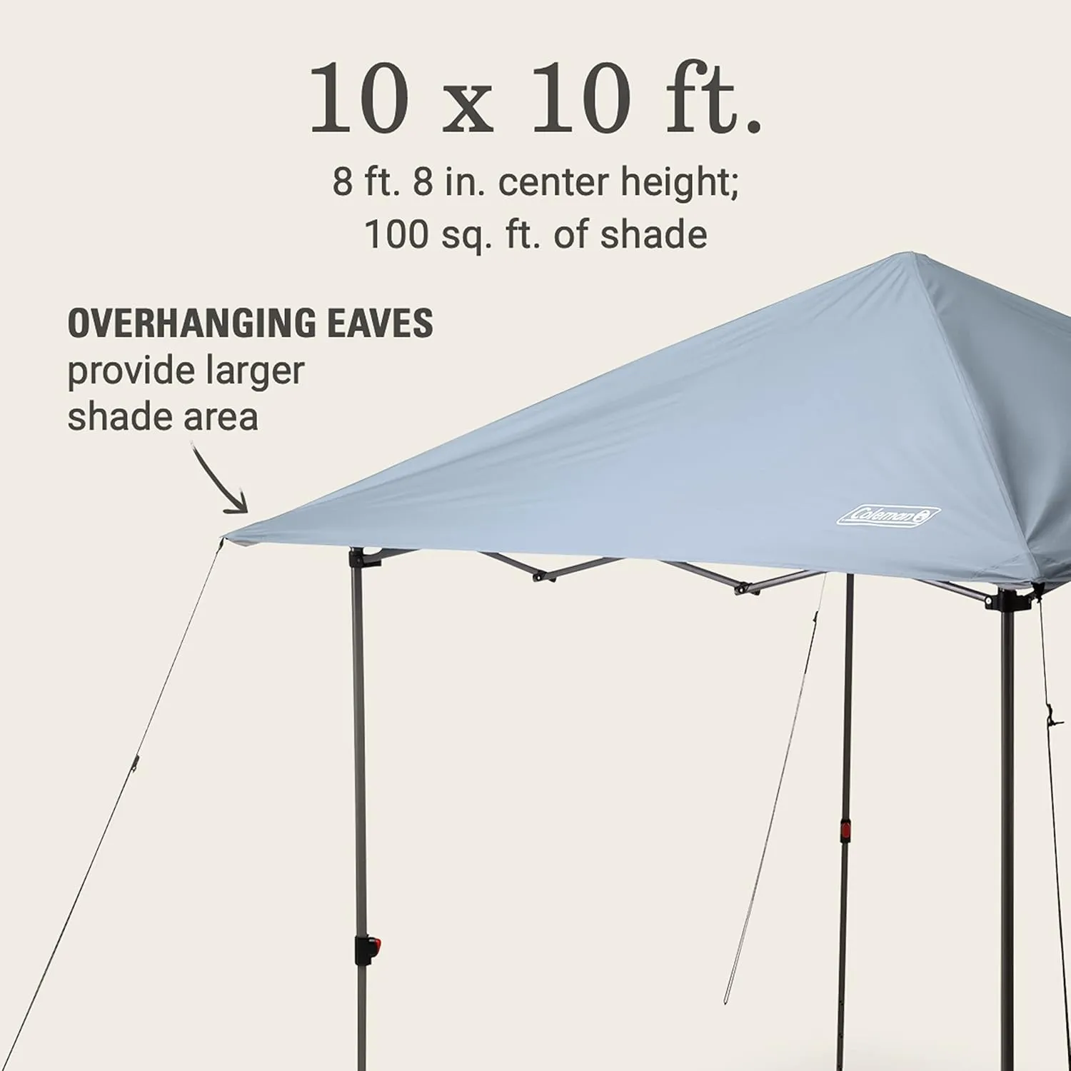 Coleman Oasis Lite Pop-Up Canopy Tent with Side Wall Attachment, 10x10ft Portable Shelter with Easy Setup & Takedown, Wheeled Carry Bag Included