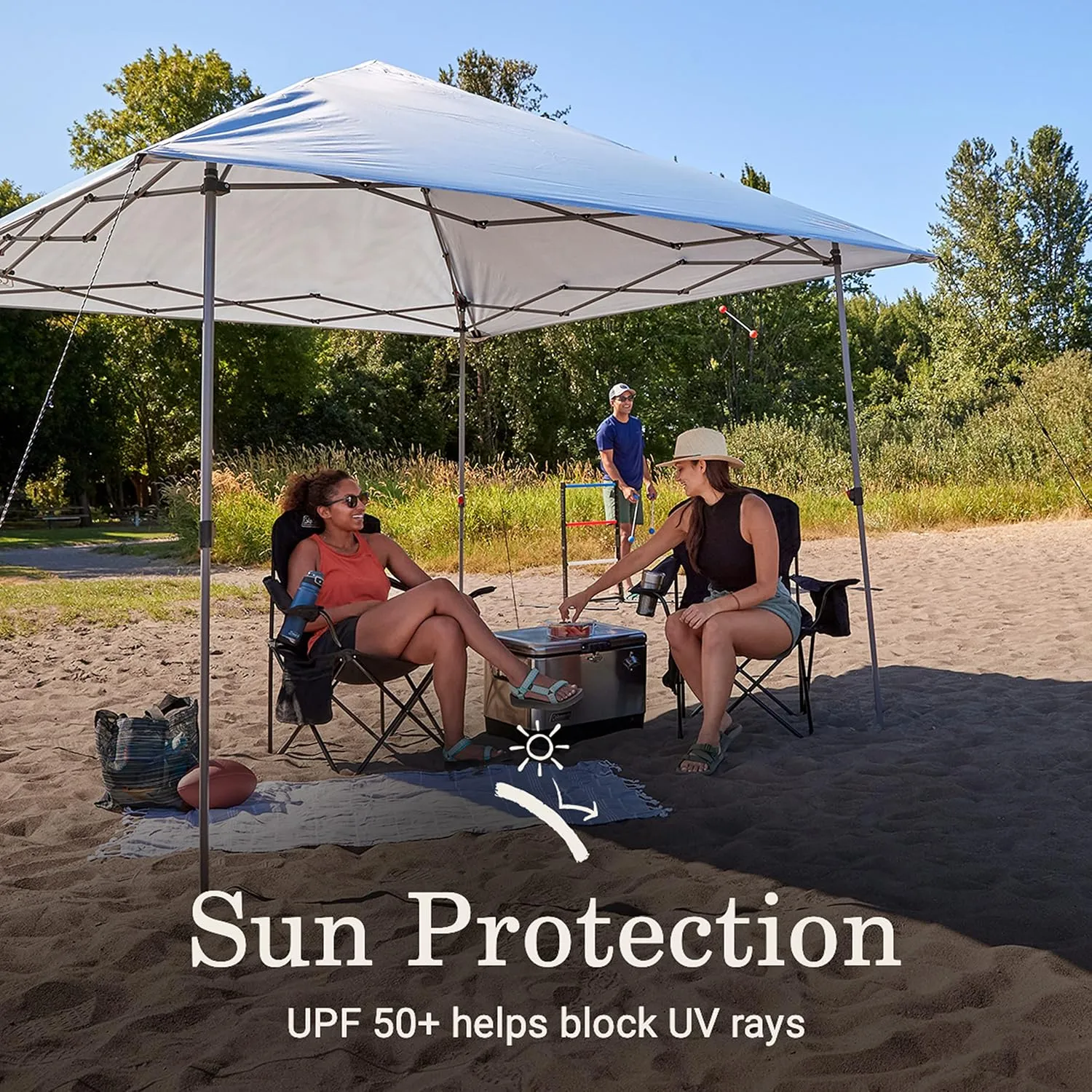 Coleman Oasis Lite Pop-Up Canopy Tent with Side Wall Attachment, 10x10ft Portable Shelter with Easy Setup & Takedown, Wheeled Carry Bag Included