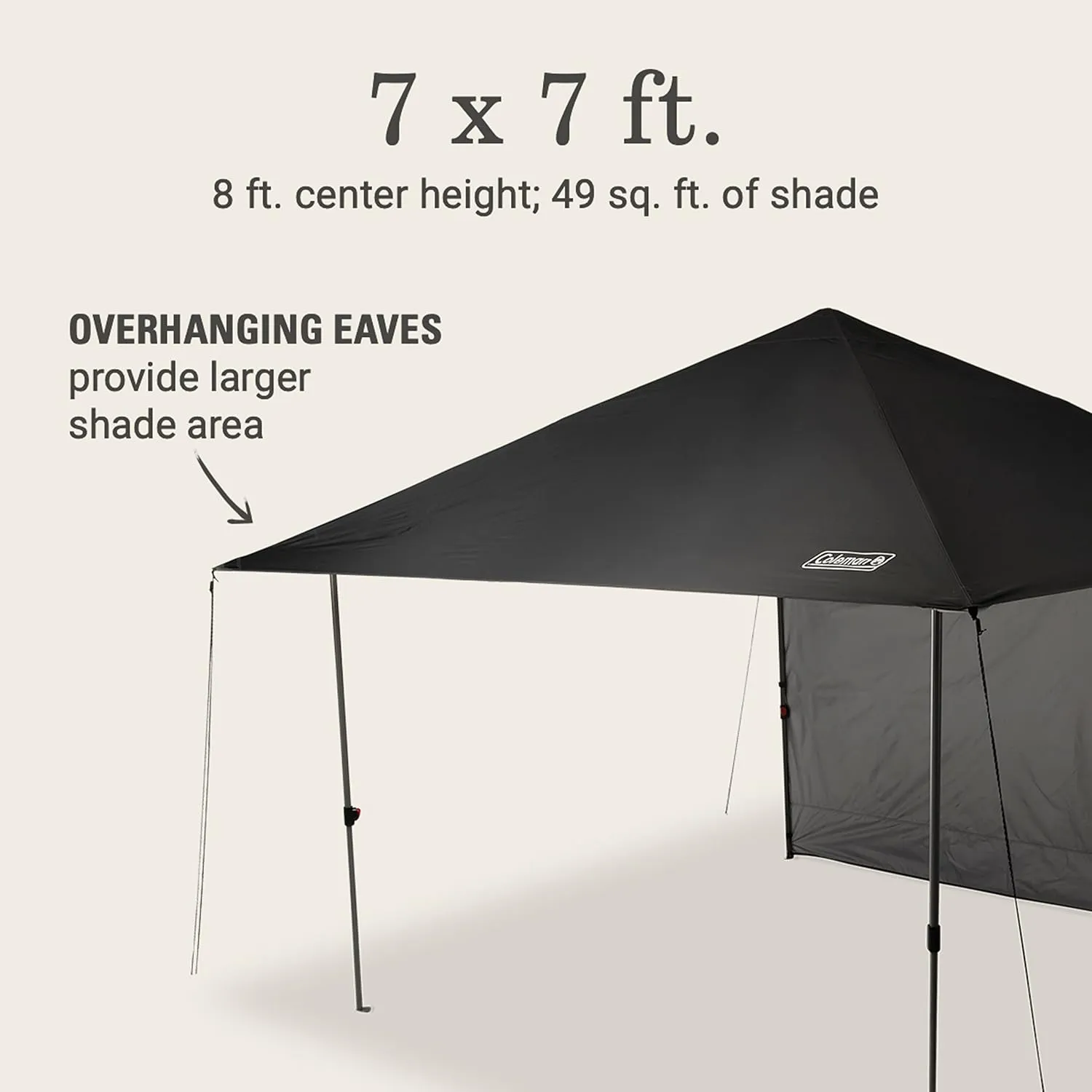 Coleman Oasis Lite Pop-Up Canopy Tent with Side Wall Attachment, 10x10ft Portable Shelter with Easy Setup & Takedown, Wheeled Carry Bag Included