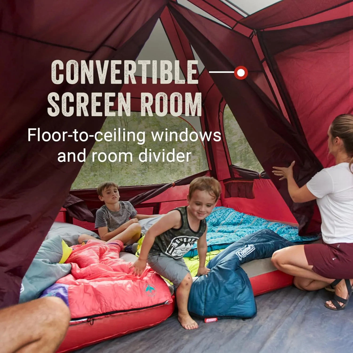 Coleman Skylodge Instant Tent 4/6/8 Person Tent Sets Up in About 1 Minute Weatherproof with Pre-Attached Poles & Carry Bag Made of PFAS-Free Materials