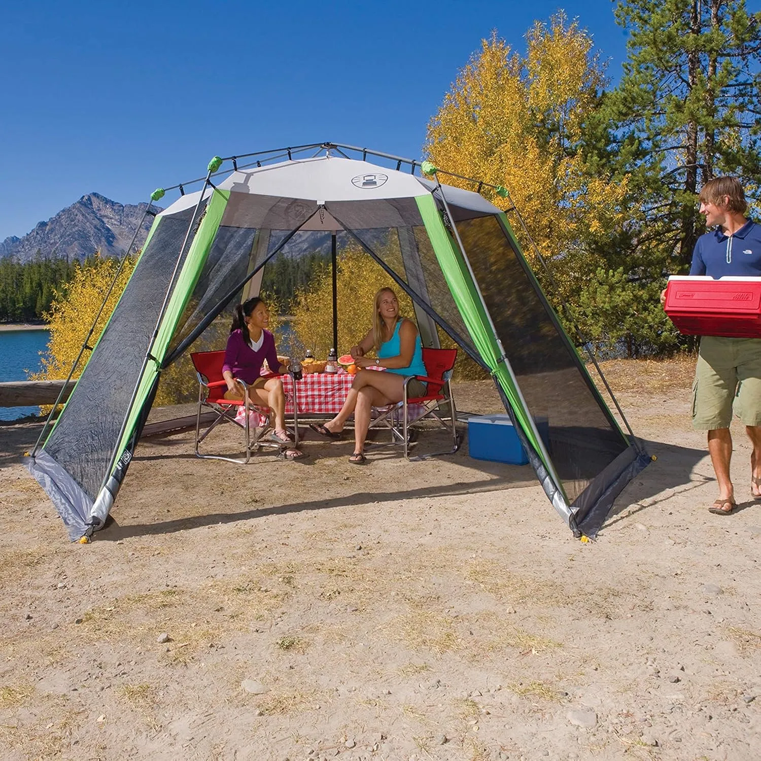 Coleman Skylodge Screened Canopy Tent with Instant Setup, 10x10/15x13ft Portable Screen Shelter with 1-Minute Setup for Bug-Free Lounging, Great for Picnic, Yard, Beach, Park, Camping, & More