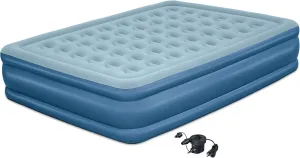 Coleman: SupportRest Plus: 16" Queen Airbed - Handheld A/C Pump, Double-High Inflatable Mattress, Storage Bag, Water-Resistant PVC, Indoor-Outdoor