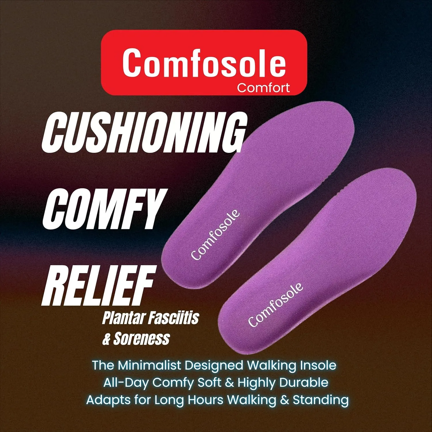 Comfort Insoles Men Women 275 Premium Soft Cushioning and Arch Support for Long Hours Walking