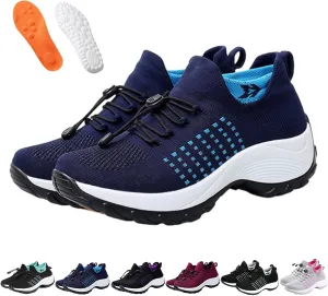 Comfort Wear Orthowear Shoes for Women, Comfortwear Ortho Shoes for Women Plantar Fasciitis, Thick Air Cushion Stretch Casual Tennis Shoes Wide Width with Insole