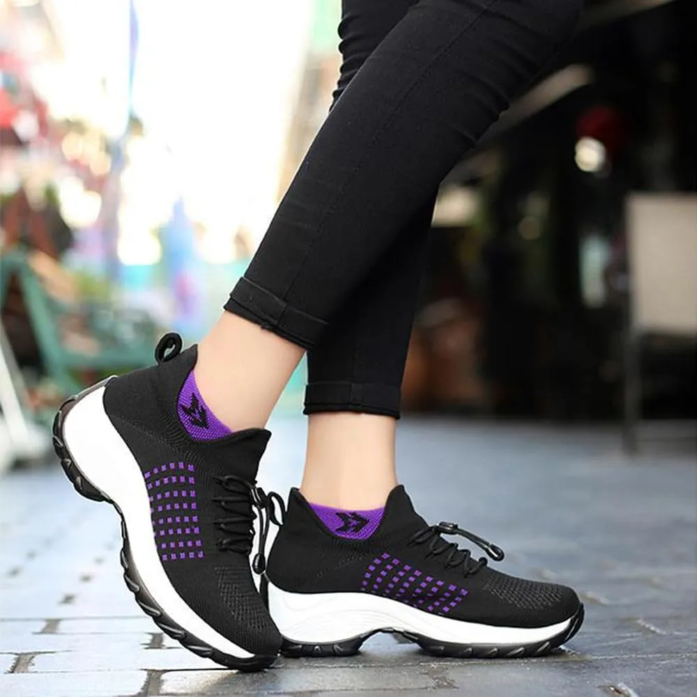 Comfort Wear Orthowear Shoes for Women, Comfortwear Ortho Shoes for Women Plantar Fasciitis, Thick Air Cushion Stretch Casual Tennis Shoes Wide Width with Insole