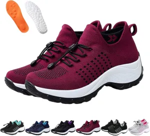 Comfort Wear Orthowear Shoes for Women, Comfortwear Ortho Shoes for Women Plantar Fasciitis, Thick Air Cushion Stretch Casual Tennis Shoes Wide Width with Insole