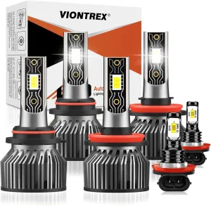 Compatible for 2015 2016 2017 2018 2019 2020 2021 Honda CRV Light Bulbs,9005/HB3 High Beam H11/H9/H8 Low Beam H11 Fog Lights 6000K White Light Combo Kit, Plug-N-Play,Powersports Bulbs,6-Pack