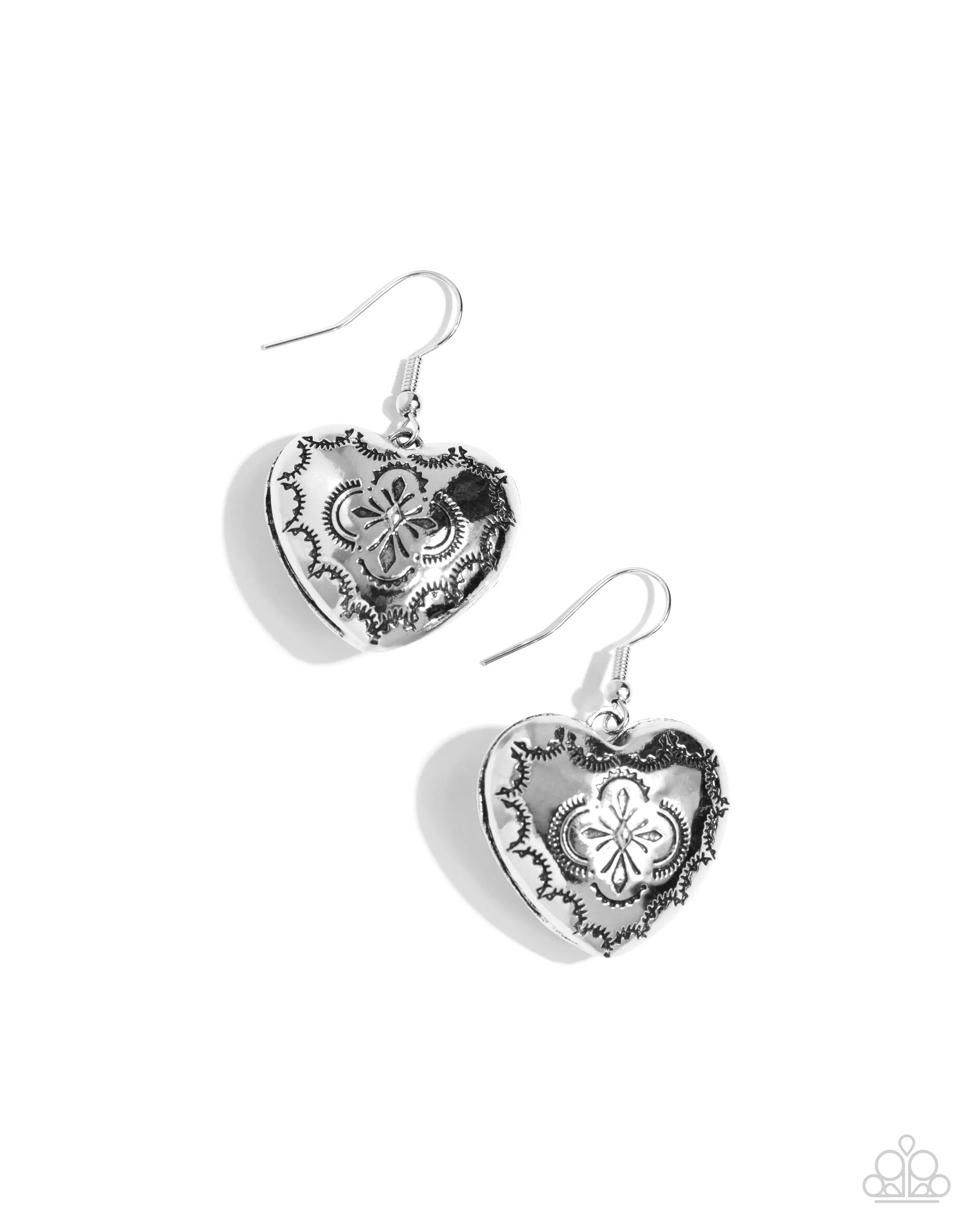 Complete Look - Fabricated Finesse Necklace & Engraved Excitement Earrings - Brown Heart Set
