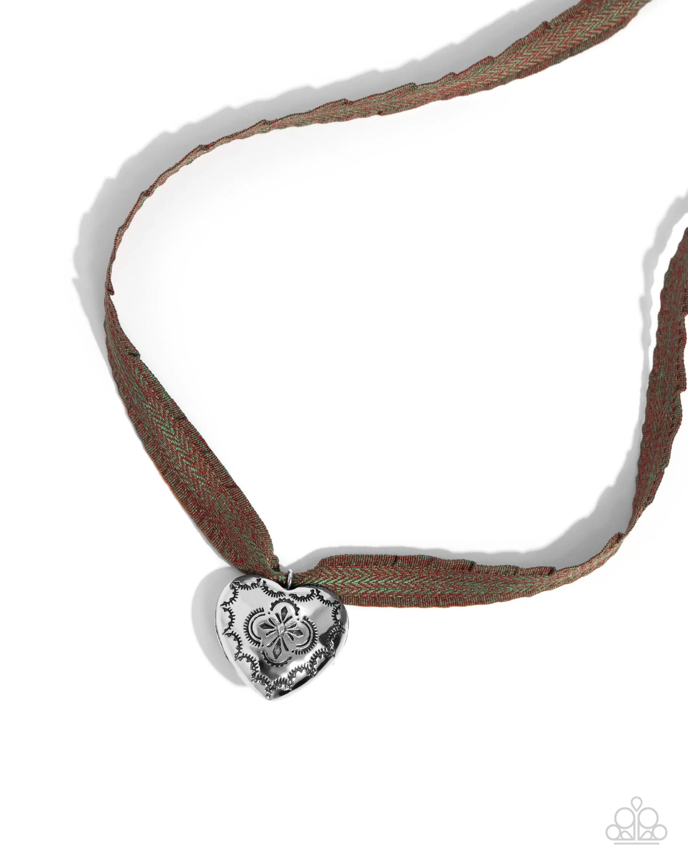 Complete Look - Fabricated Finesse Necklace & Engraved Excitement Earrings - Brown Heart Set