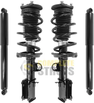 COMPLETESTRUTS - Front Quick Complete Strut Assemblies with Coil Springs and Rear Shock Absorbers Replacement for 2015-2022 Ram ProMaster City - Set of 4