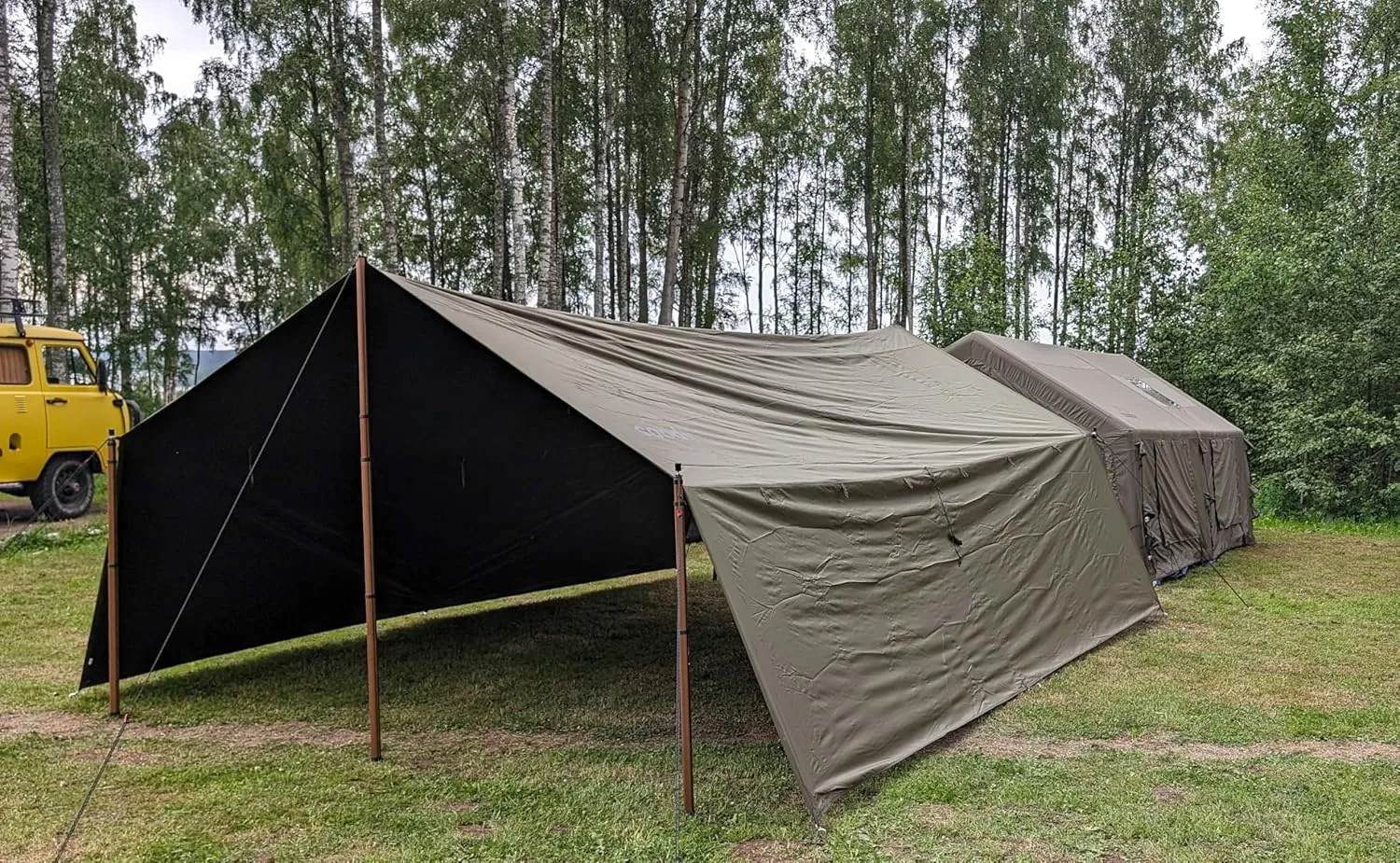 Coody | Rbm Outdoors Koala/Hub/Octopus Inflatable Tents for Camping with Stove Jack, 2/8/10 Person Luxury Canvas Blow Up Tent, 2 Room, Easy Setup Casa de Campaña, Large Inflatable House with Pump