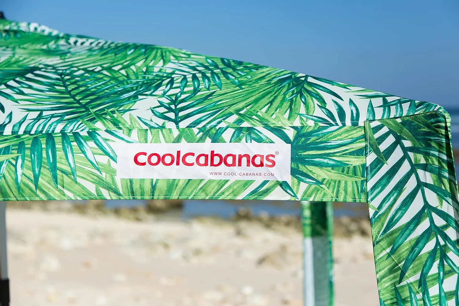 CoolCabana Beach Shade Tent - Easy Setup, UPF 50  Protection, Large & Medium Sizes, Compact & Wind Resistant - Beach Cabana for The Whole Family - Palms, Large