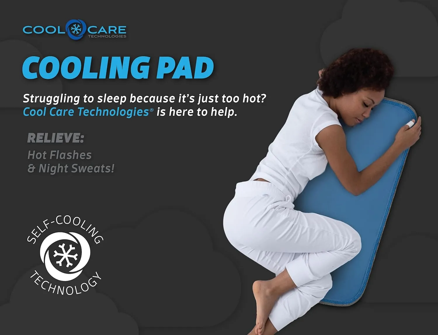 Cooling Pad for Bed - Pressure Activated Gel Provides Instant Relief - Ideal for Fevers, Hot Flashes, Night Sweats