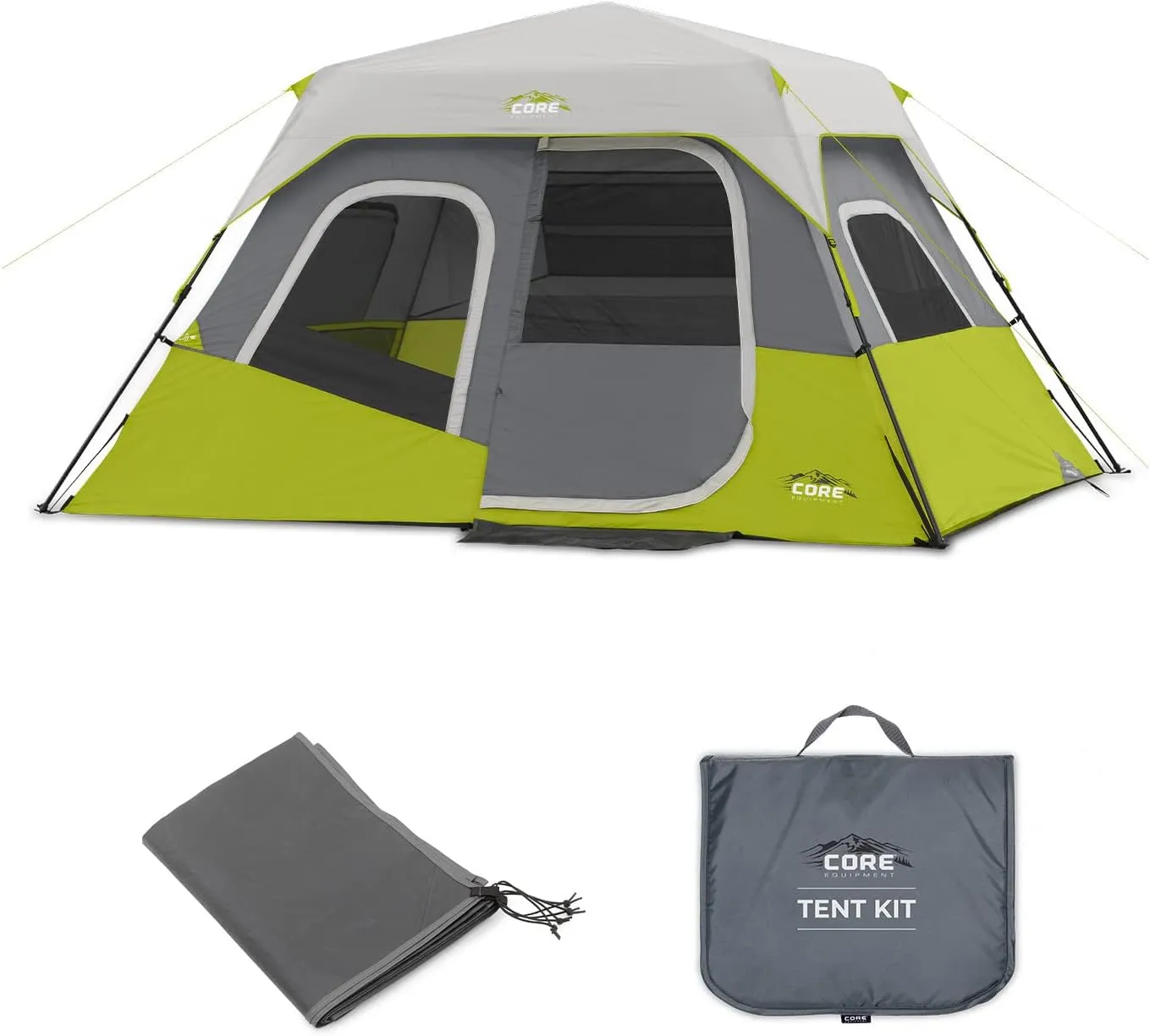 CORE 6 Person Instant Cabin Tent with Footprint and Tent Kit