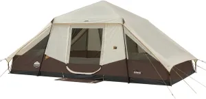 CORE Instant Cabin Tent with LED Lights | Large Family Lighted Pop Up Tent with Carry Bag for Camping, Glamping, and Backyard Adventures | Included Storage Pockets for Camp Accessories