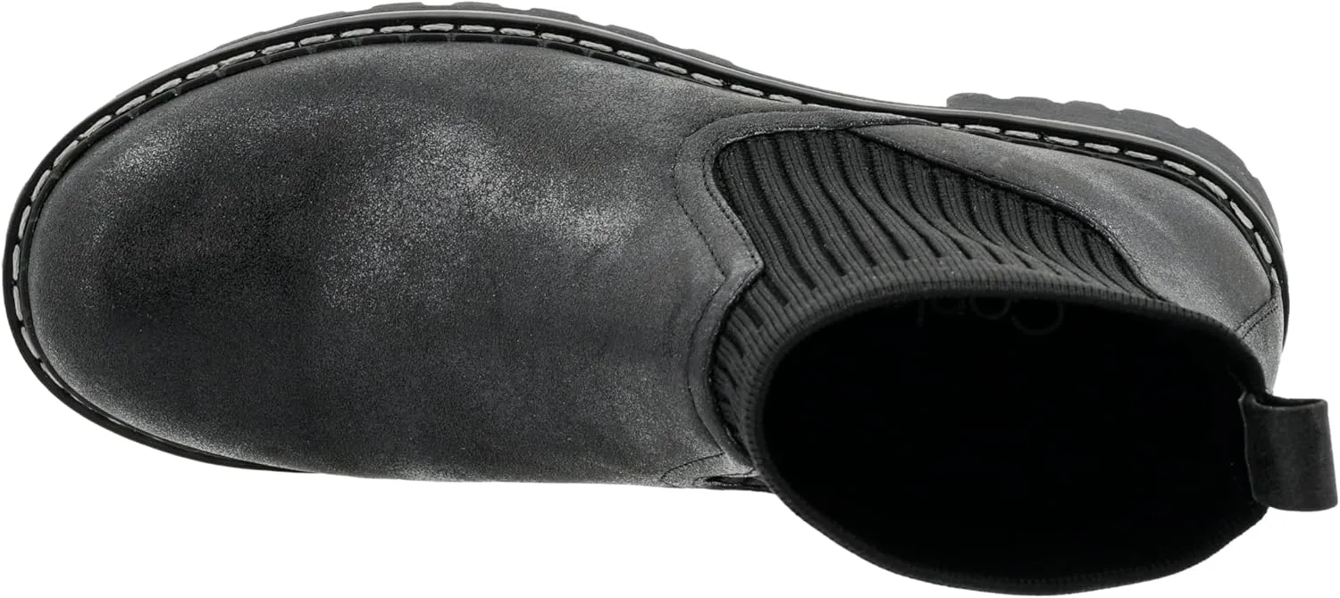 Corkys Footwear Womens Cabin Fever Bootie - Featuring a Sock Top Upper, A Lug Outsole with a 1-Inch Heel, Comfortable and Cushioned Insoles For All-Day Wear